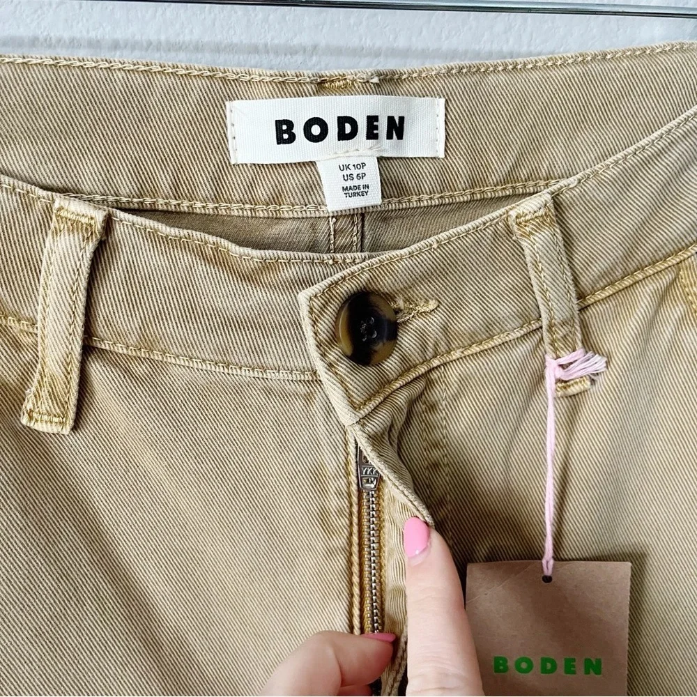 Boden NWT Khaki Wide Leg Pants Size US 6 Petite Highrise Business Casual Work - Picture 3 of 10